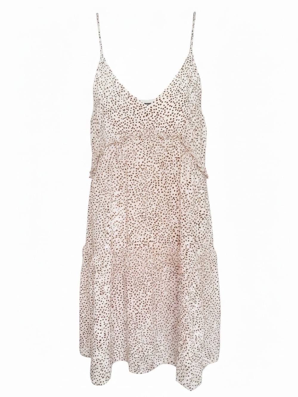 Express Cream Slip Dress with Black and Blush Dots